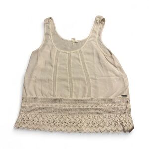 Roxy Cream Lace-Trimmed Tank Top